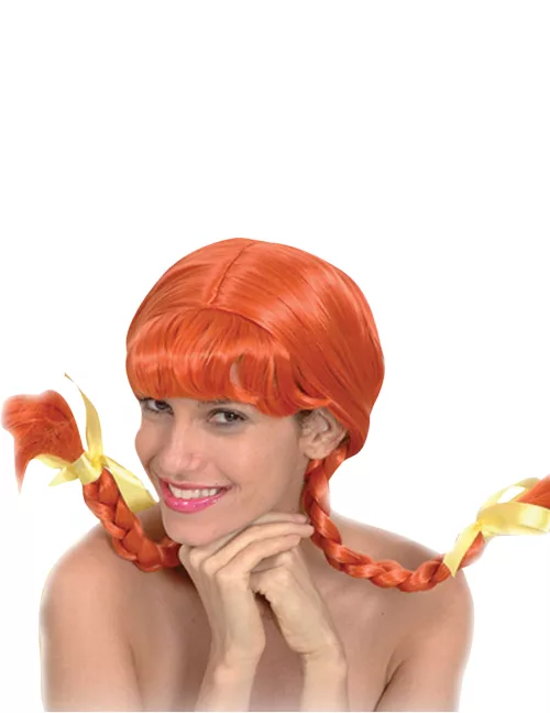 Photo du produit Perruque couettes rousse femme