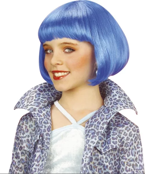 Photo du produit Perruque courte cabaret bleue fille