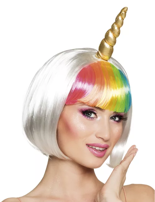 Photo du produit Perruque courte licorne blanche femme