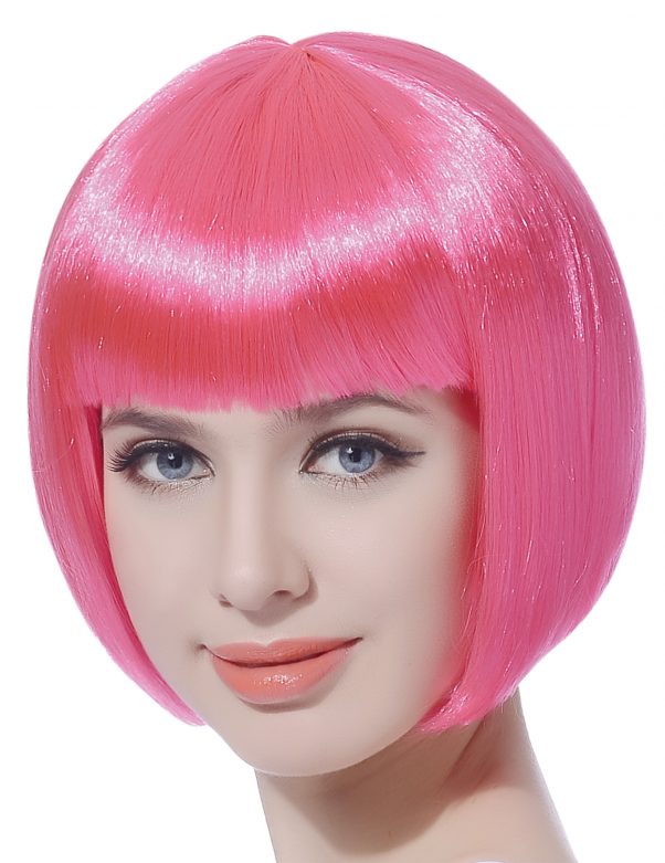 Photo du produit Perruque courte rose fluo femme