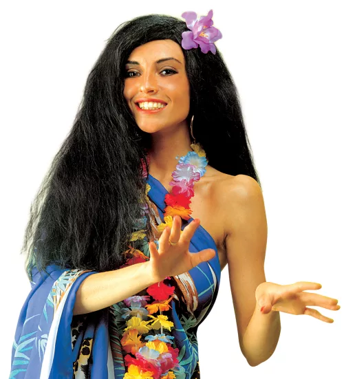 Photo du produit Perruque noire hawaïenne femme