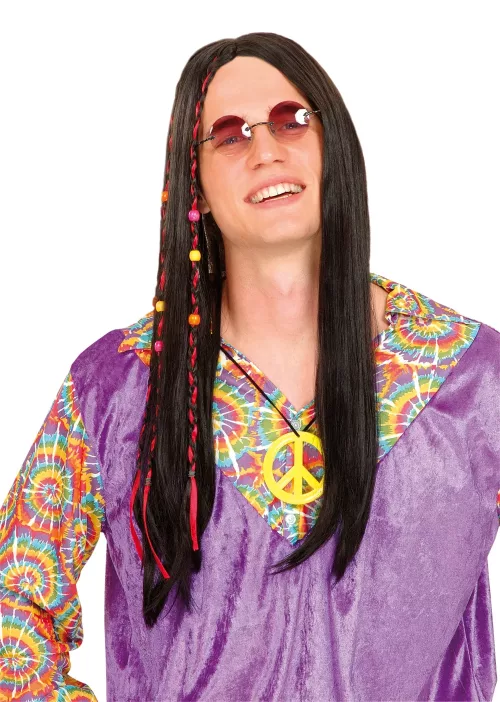 Photo du produit Perruque hippie noire homme