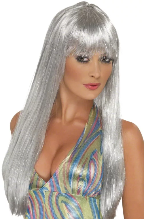 Photo du produit Perruque longue argentée femme