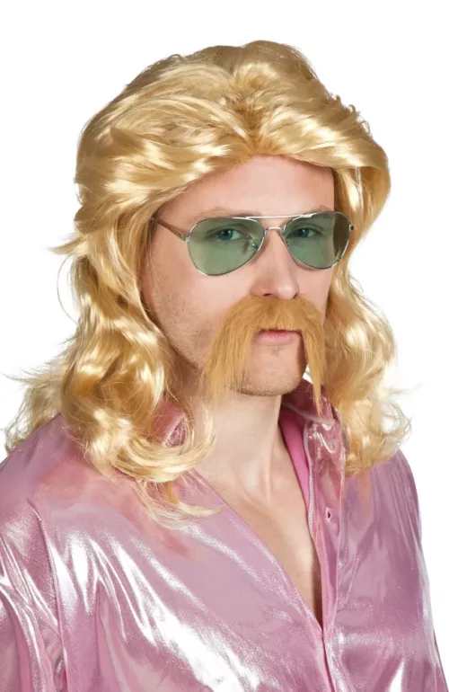 Photo du produit Perruque et moustache blond homme
