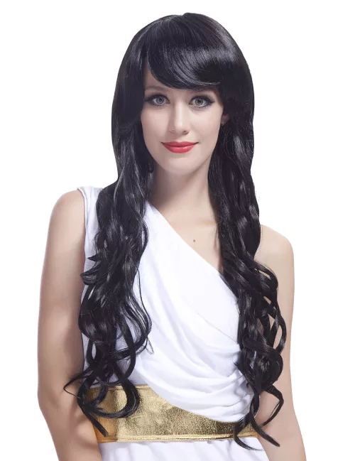 Photo du produit Perruque glamour longue noire avec boucles femme