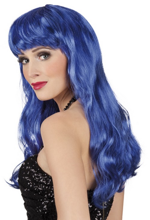 Photo du produit Perruque longue bleue femme