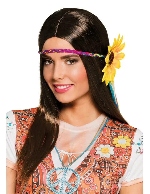 Photo du produit Perruque longue châtain avec tour de tête tournesol femme