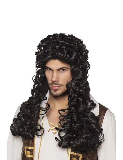 Photo du produit Perruque longue et bouclée capitaine noire adulte