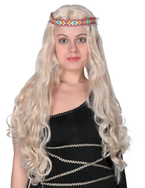 Photo du produit Perruque longue hippie blonde femme