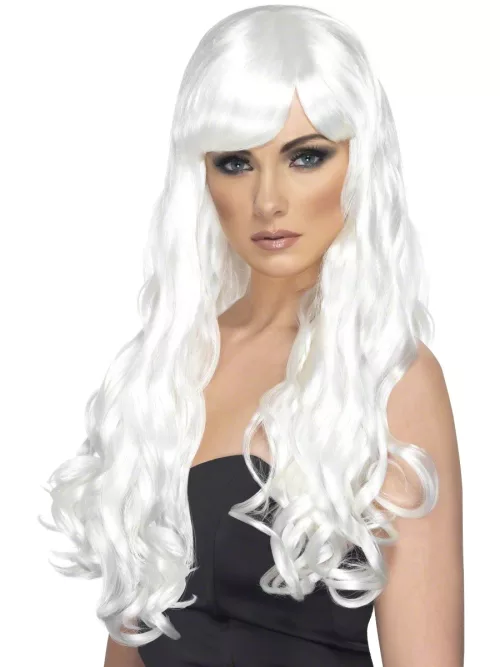 Photo du produit Perruque longue ondulée blanche femme