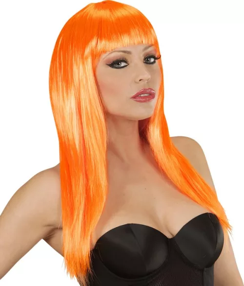 Photo du produit Perruque longue orange à frange femme