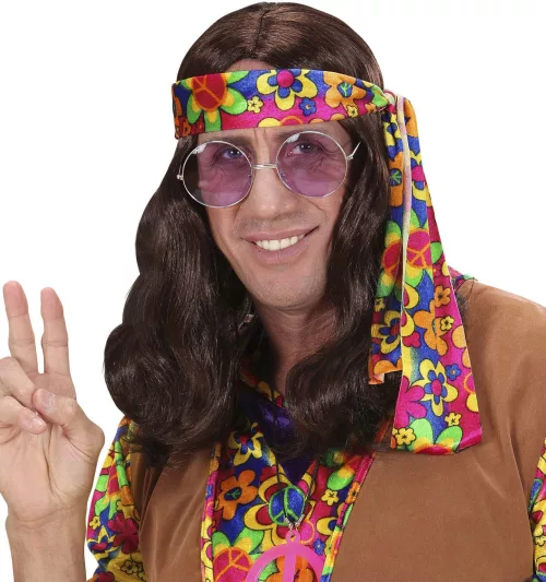 Photo du produit Perruque marron hippie adulte