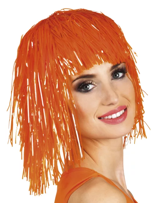Photo du produit Perruque métallique fluo orange adulte
