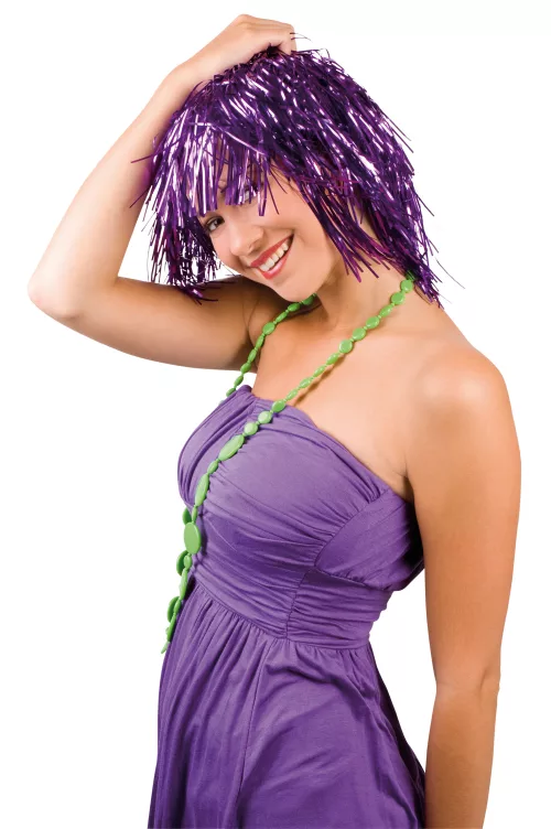 Photo du produit Perruque métallique violette adulte