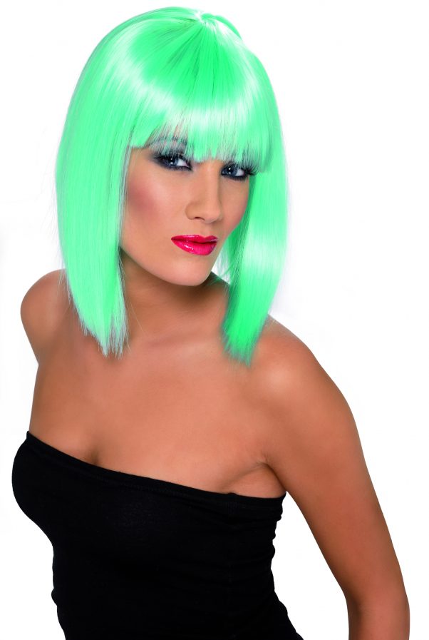 Photo du produit Perruque mi-longue bleu turquoise fluo femme