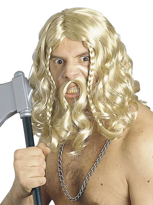 Photo du produit Perruque et moustache viking homme