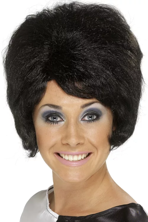 Photo du produit Perruque noire beehive femme