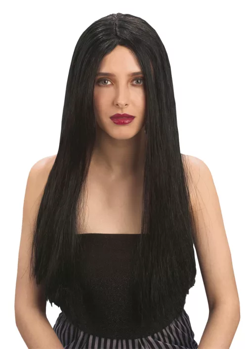 Photo du produit Perruque longue noire femme Halloween