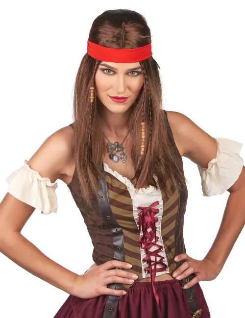 Photo du produit Perruque pirate ou hippie avec bandana adulte