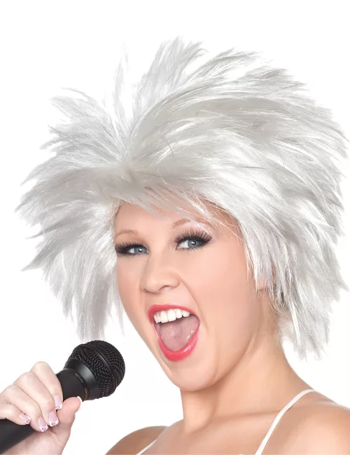 Photo du produit Perruque rockstar blanche femme
