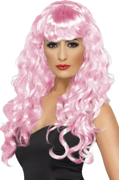 Photo du produit Perruque sirène bouclée rose femme