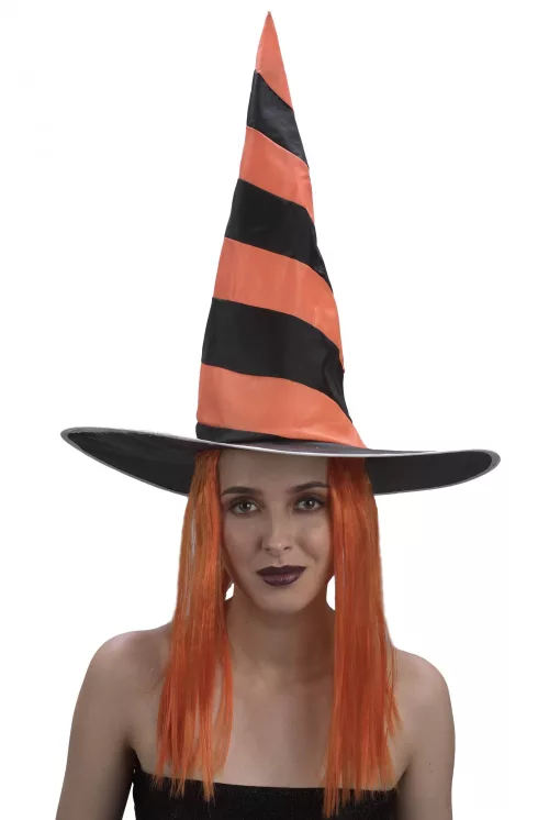 Photo du produit Chapeau avec perruque sorcière femme Halloween