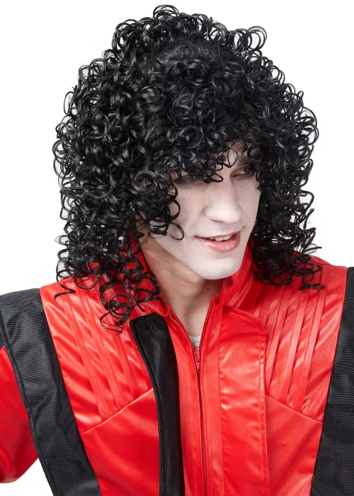 Photo du produit Perruque noir star de la pop homme