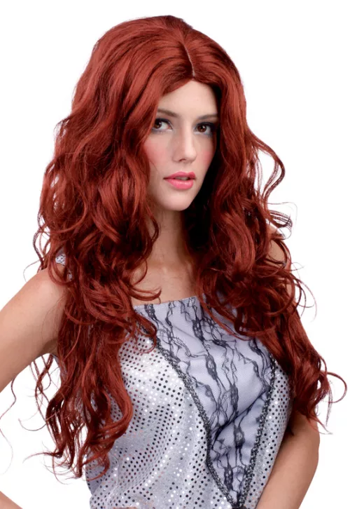 Photo du produit Perruque ondulée longue rousse femme