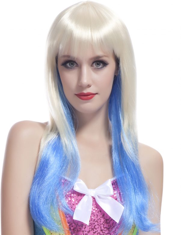 Photo du produit Perruque Tie & Dye blond et bleu femme