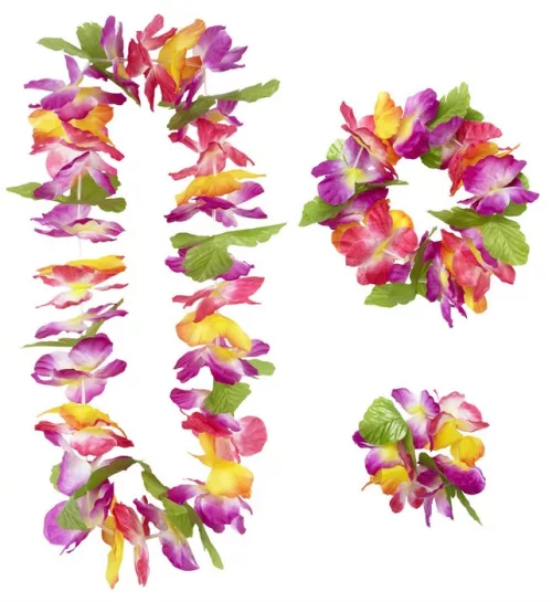 Photo du produit Set hawaï à fleurs adulte