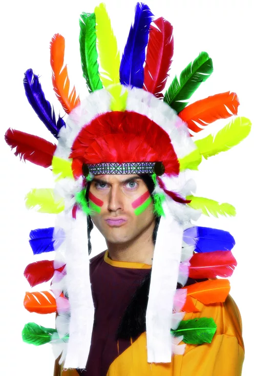 Photo du produit Coiffe d'indien multicolore adulte