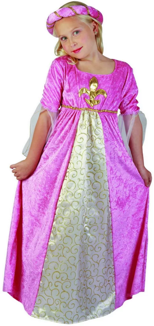 Photo du produit Déguisement princesse médiévale rose et or fille