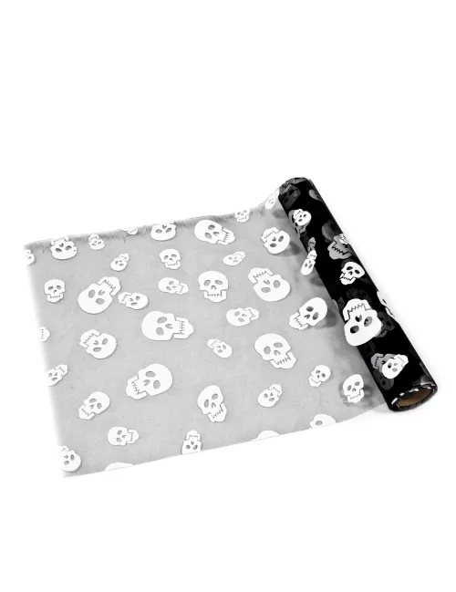 Photo du produit Chemin de table tête de mort Halloween 5 m