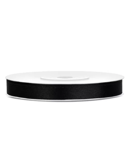 Photo du produit Ruban satin 6 mm noir 25 mètres