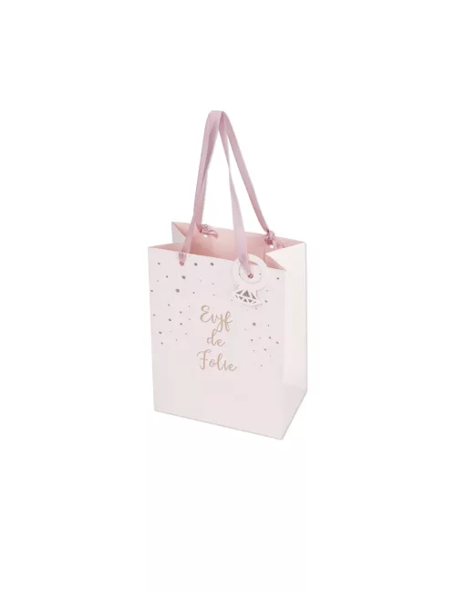 Photo du produit Sac EVJF de folie rose gold avec ruban satin 15 x 20 cm