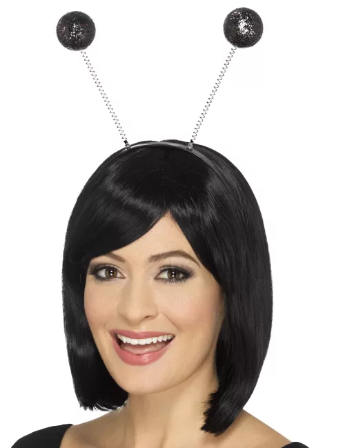 Photo du produit Serre-tête boules paillettées noires adulte