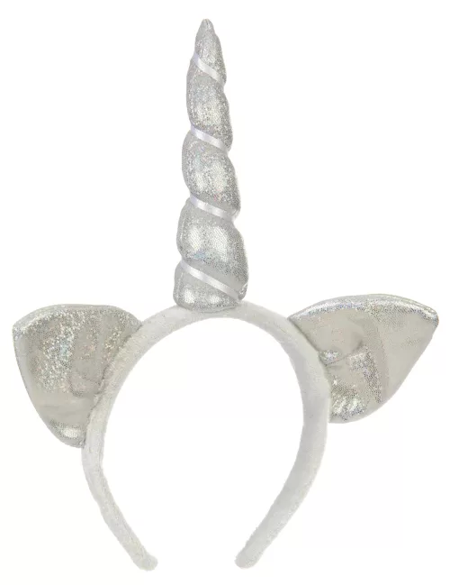 Photo du produit Serre-tête licorne argent avec oreilles adulte