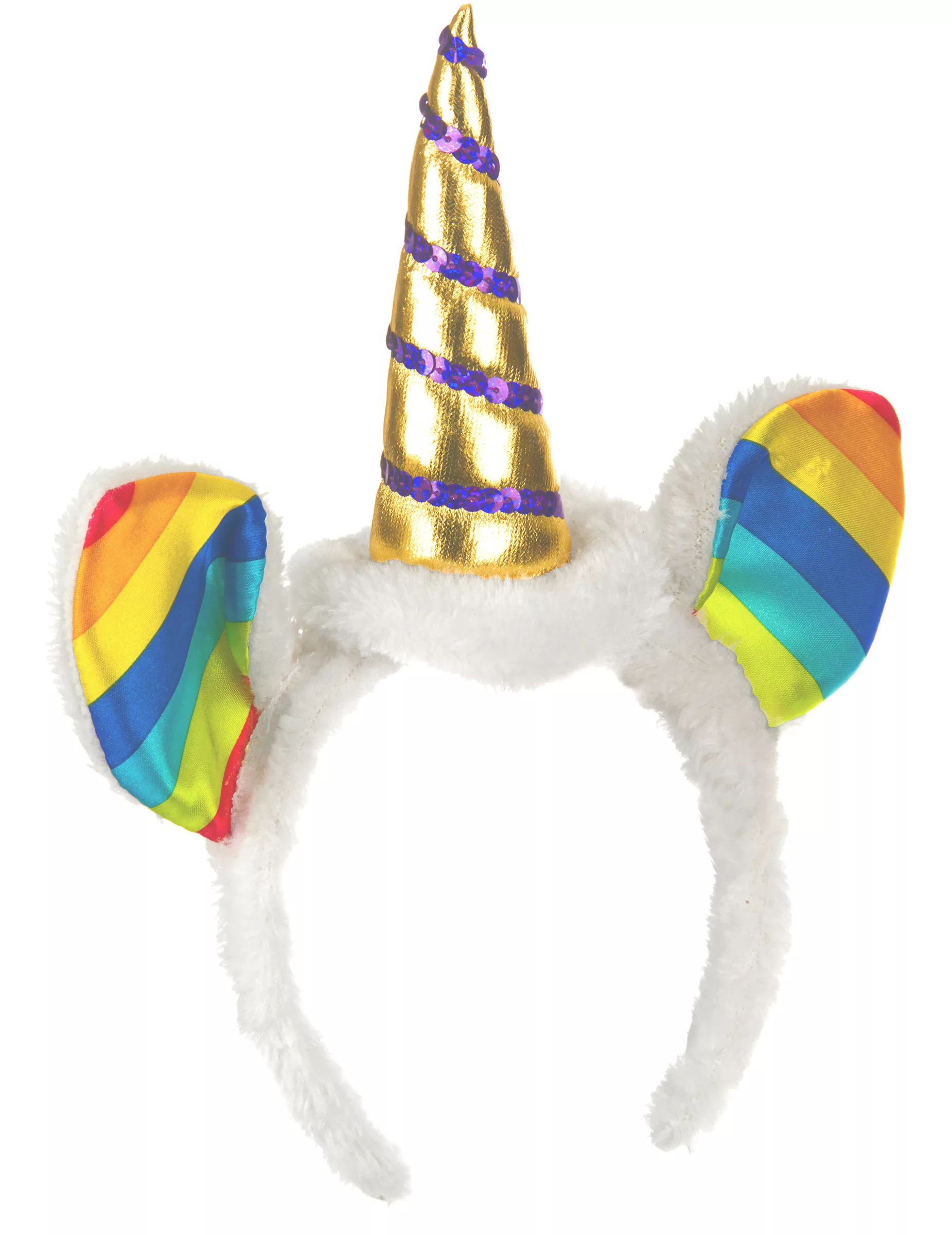 Photo du produit Serre-tête licorne avec oreilles multicolores adulte