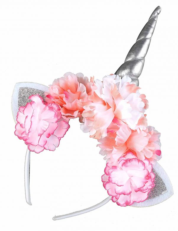 Photo du produit Serre-tête licorne avec pivoines roses adulte
