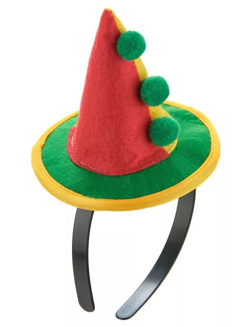 Photo du produit Serre-tête mini chapeau clown pointu adulte