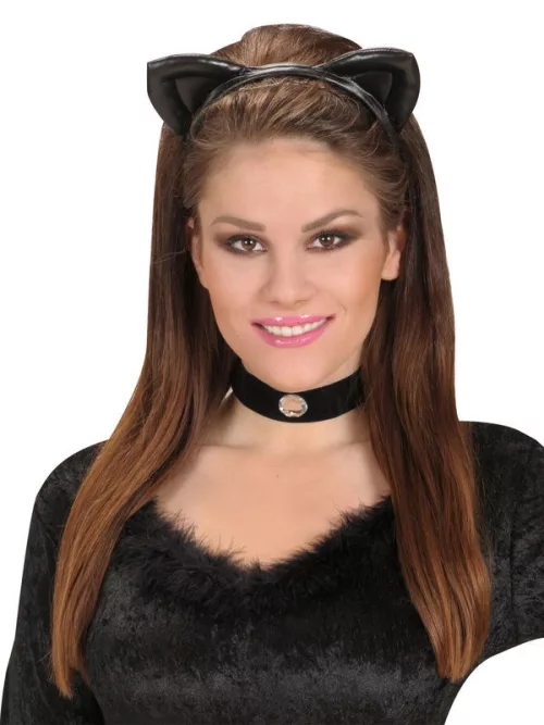 Photo du produit Serre tête oreilles de chat noires adulte