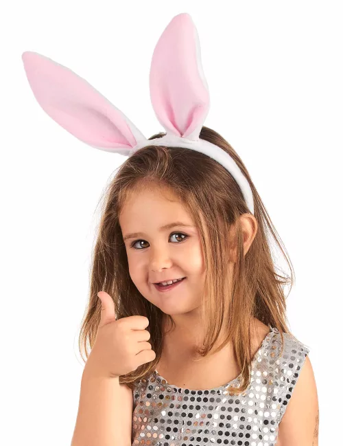 Photo du produit Serre-tête oreilles roses de lapin enfant