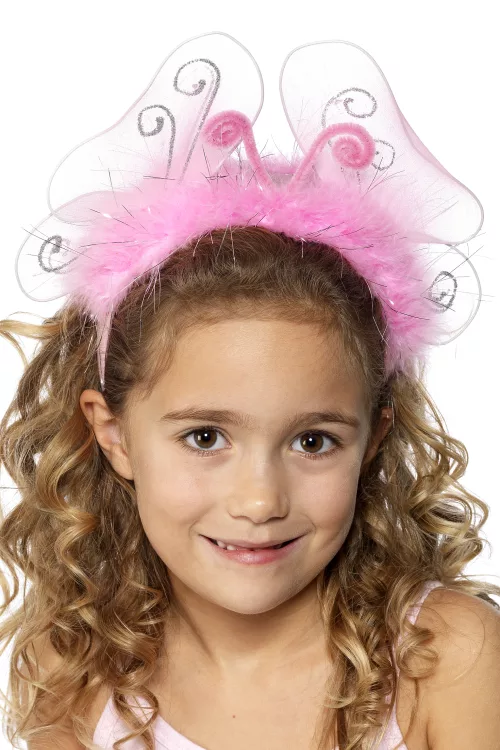 Photo du produit Serre-tête papillon rose à plumes