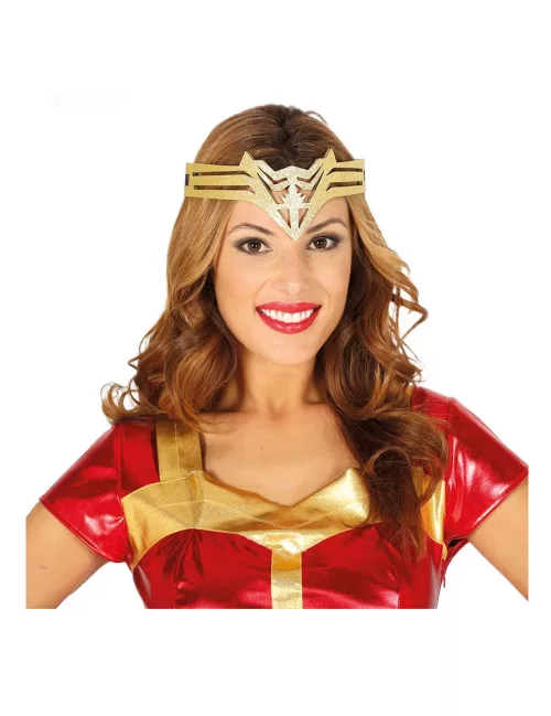 Photo du produit Serre-tête super héroïne doré femme