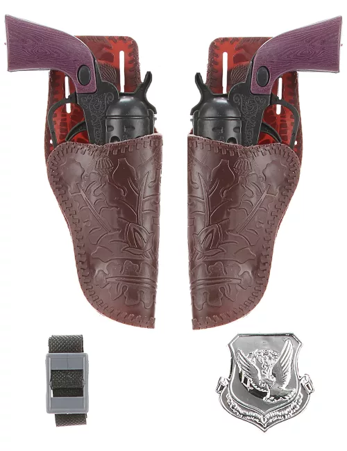 Photo du produit Set de 2 pistolets cow boy en plastique enfant