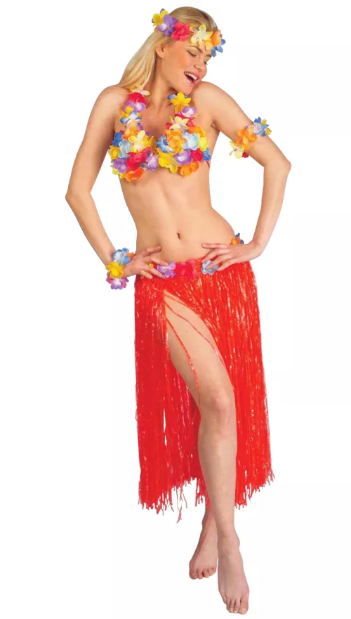 Photo du produit Set complet Hawaï rouge adulte