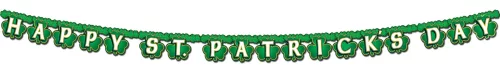 Photo du produit Guirlande Happy St. Patrick's Day verte 2,1 m x 10,8 cm