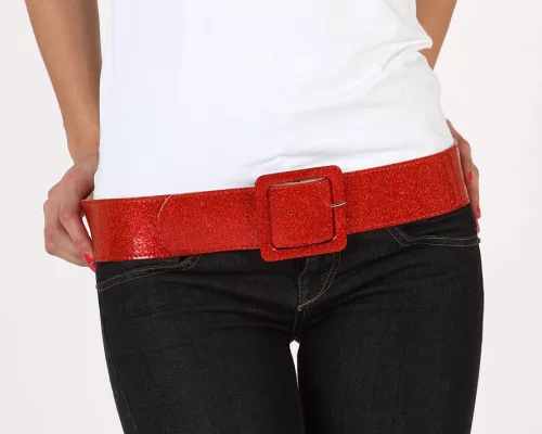 Photo du produit Ceinture brillante rouge femme