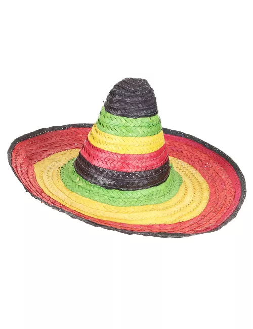 Photo du produit Sombrero Mexicain multicolore bordure et pointe noire adulte