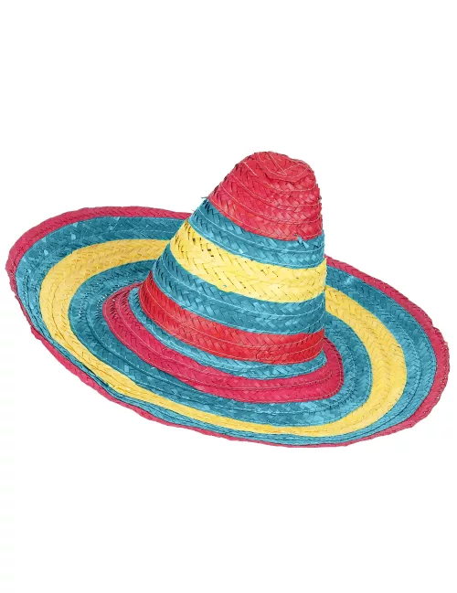 Photo du produit Sombrero Mexicain rouge-vert-jaune adulte